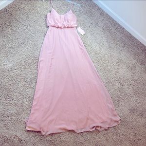 Birdy Gray blush pink dress, Maxi spaghetti strap dress